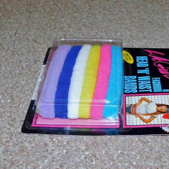1985 L.A. Gear Neon 6 Fashion Head 'N' Waist Bands Set MOC Brand New Child Size - Picture 9 of 12
